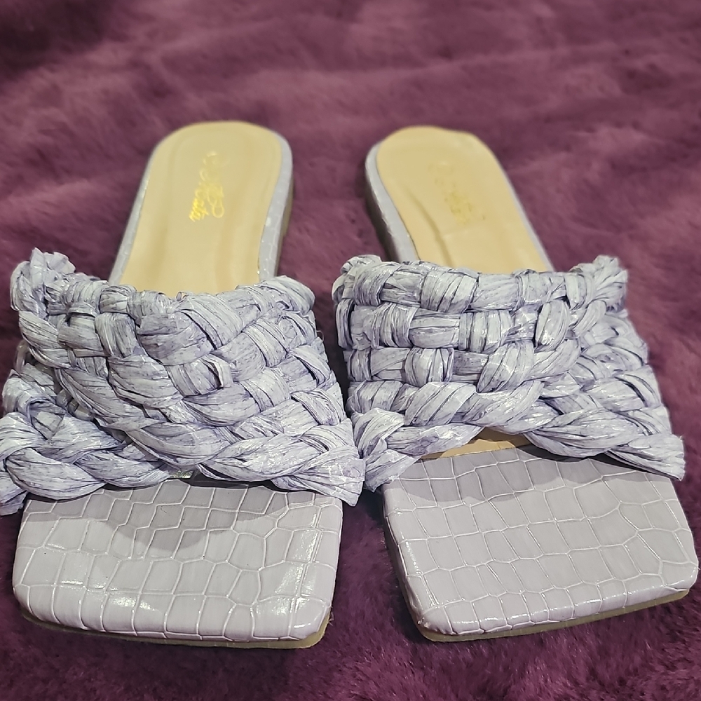 Elegant Braided Lavender Mules